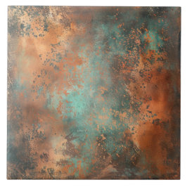 Copper Patina Metallic Rustic Tegeltje