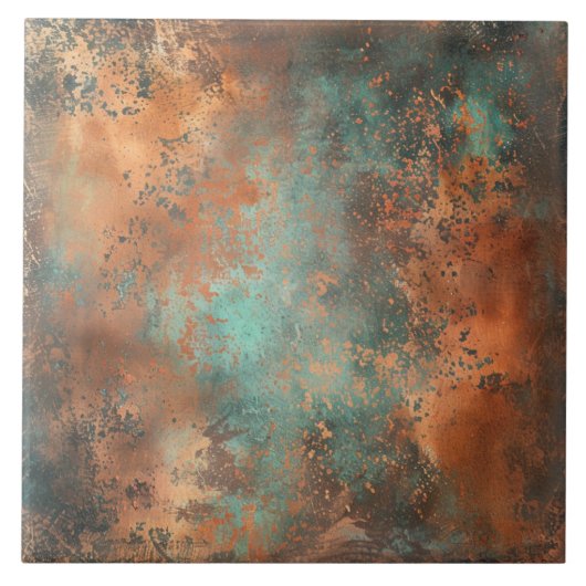 Copper Patina Metallic Rustic Tegeltje (Voorkant)