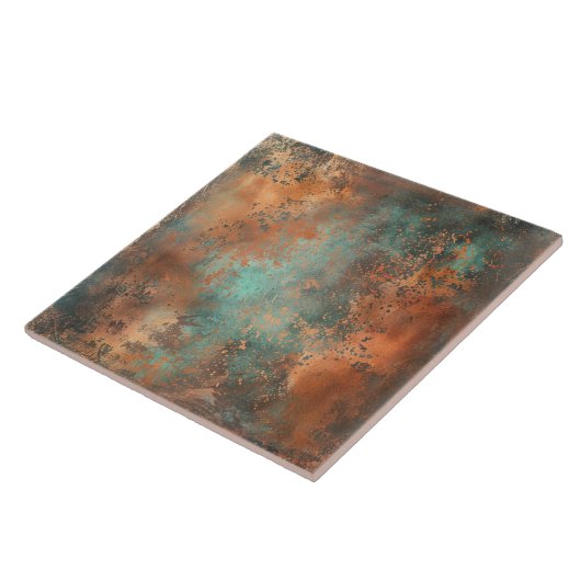 Copper Patina Metallic Rustic Tegeltje (Zijkant)