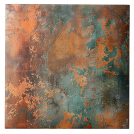 Copper Patina Metallic Rustic Tegeltje