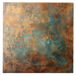 Copper Patina Metallic Rustic Tegeltje