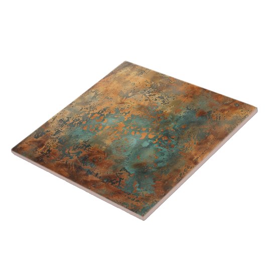 Copper Patina Metallic Rustic Tegeltje (Zijkant)