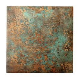 Copper Patina Metallic Rustic Tegeltje