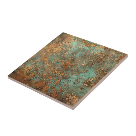 Copper Patina Metallic Rustic Tegeltje (Zijkant)