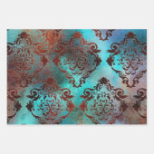 Copper Patina Rusted Damask Inpakpapier Vel (Voorkant 2)