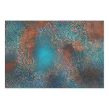 Copper Patina Rusted Damask