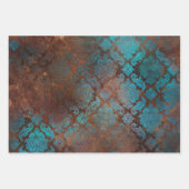 Copper Patina Rusted Damask Inpakpapier Vel (Voorkant)
