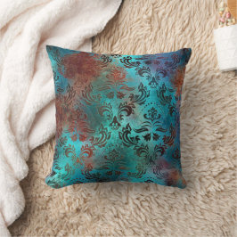 Copper Patina Rusted Damask Kussen
