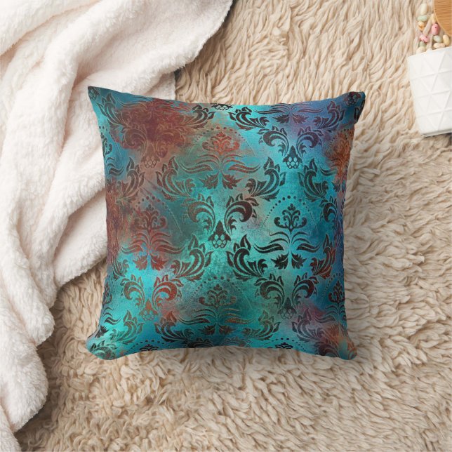 Copper Patina Rusted Damask Kussen (Deken)