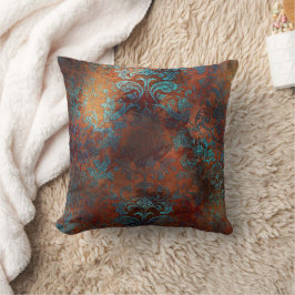 Copper Patina Rusted Damask Kussen