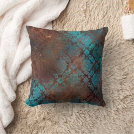 Copper Patina Rusted Damask Kussen