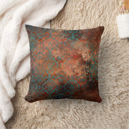 Copper Patina Rusted Damask Kussen