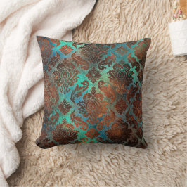 Copper Patina Rusted Damask Kussen