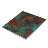 Copper Patina Rusted Damask Tegeltje (Zijkant)