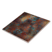 Copper Patina Rusted Damask Tegeltje (Zijkant)