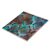 Copper Patina Rusted Damask Tegeltje (Zijkant)