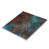 Copper Patina Rusted Damask Tegeltje (Zijkant)