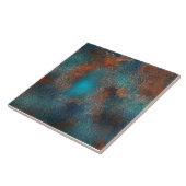 Copper Patina Rusted Damask Tegeltje (Zijkant)