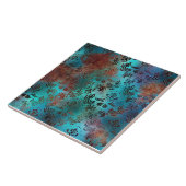 Copper Patina Rusted Damask Tegeltje (Zijkant)