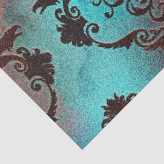 Copper Patina Rusted Damask Tissuepapier (Detail)