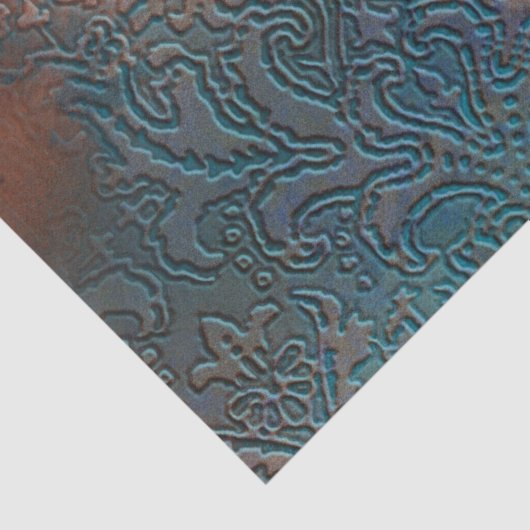 Copper Patina Rusted Damask Tissuepapier (Detail)