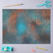Copper Patina Rusted Damask