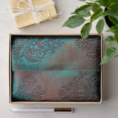 Copper Patina Rusted Damask Tissuepapier (Geschenk)