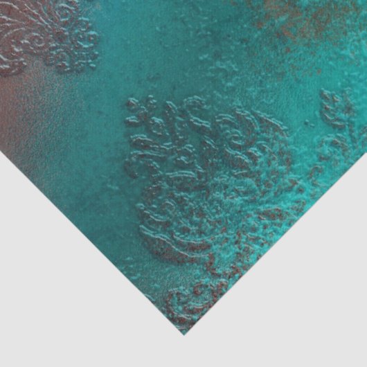 Copper Patina Rusted Damask Tissuepapier (Detail)