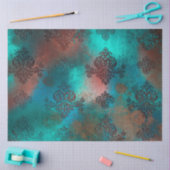 Copper Patina Rusted Damask Tissuepapier (Craft)
