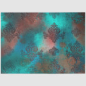Copper Patina Rusted Damask Tissuepapier (Voorkant)