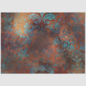 Copper Patina Rusted Damask Tissuepapier (Voorkant)
