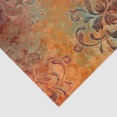 Copper Patina Rusted Damask Tissuepapier (Detail)