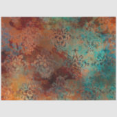 Copper Patina Rusted Damask Tissuepapier (Voorkant)