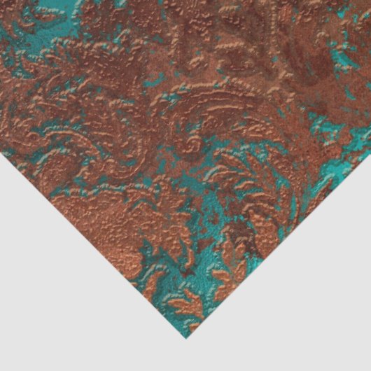 Copper Patina Rusted Damask Tissuepapier (Detail)