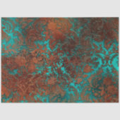 Copper Patina Rusted Damask Tissuepapier (Voorkant)
