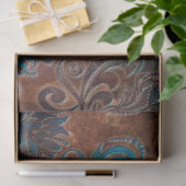 Copper Patina Rusted Damask Tissuepapier (Geschenk)