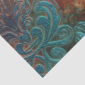 Copper Patina Rusted Damask Tissuepapier (Detail)