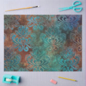 Copper Patina Rusted Damask Tissuepapier (Craft)