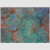 Copper Patina Rusted Damask Tissuepapier (Voorkant)