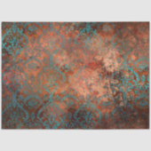Copper Patina Rusted Damask Tissuepapier (Voorkant)