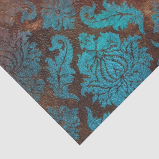 Copper Patina Rusted Damask Tissuepapier (Detail)