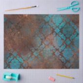 Copper Patina Rusted Damask Tissuepapier (Craft)