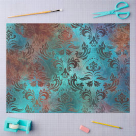 Copper Patina Rusted Damask Tissuepapier