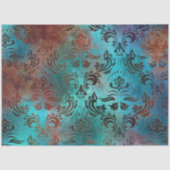 Copper Patina Rusted Damask Tissuepapier (Voorkant)