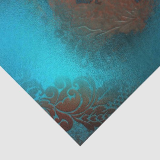 Copper Patina Rusted Damask Tissuepapier (Detail)