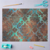 Copper Patina Rusted Damask Tissuepapier (Craft)