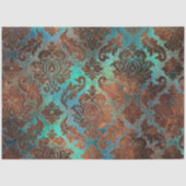 Copper Patina Rusted Damask Tissuepapier (Voorkant)