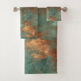 Copper Patina Rustic Metallic Bad Handdoek