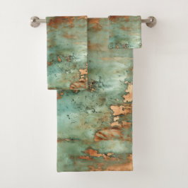 Copper Patina Rustic Metallic Bad Handdoek