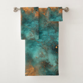 Copper Patina Rustic Metallic Bad Handdoek